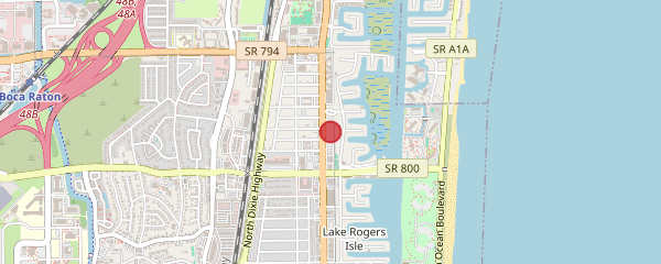 Map showing Cosmetica Med Spa in Boca Raton, FL