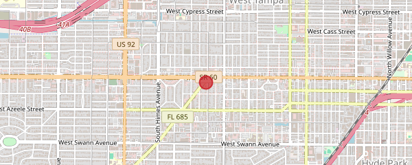 Map showing BioDesign Men's Clinic of Tampa in Tampa, FL