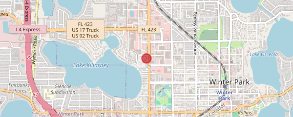 Map showing BODENVY COOLSCULPTING, WEIGHT LOSS & HORMONE THERAPY ORLANDO in Winter Park, FL