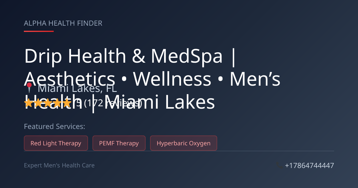 Drip Health & MedSpa | Advanced IV & Aesthetics | Miami Lakes, FL